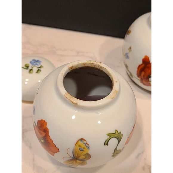 (2) Elizabeth Arden Chelsea Gardens Trinket Jar Scented Candle Japan Gold Trim - Picture 5 of 10